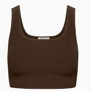 Aritzia babaton sculpt knit square neck cropped tank